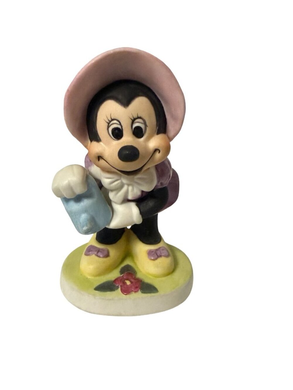 Vintage Walt Disney Productions Minnie Mouse Ceramic Figurine Flower Watering Ca